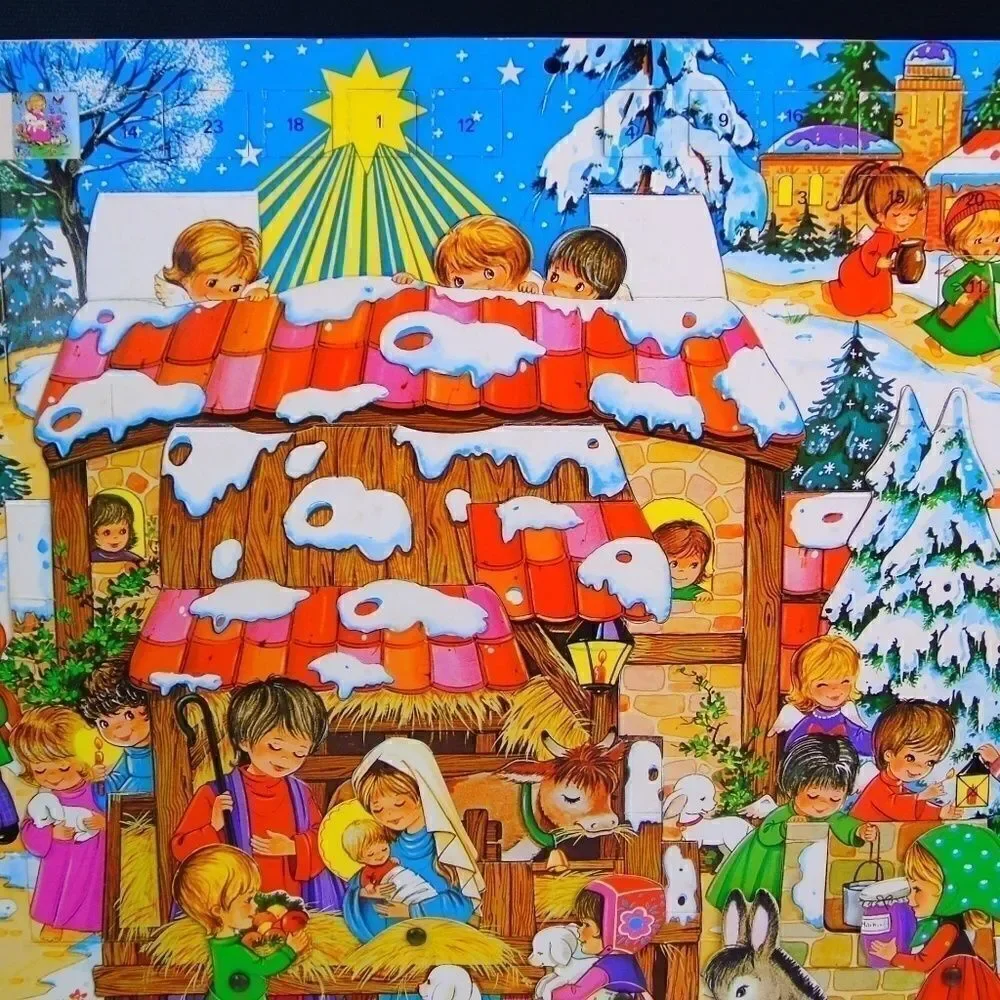 1970s Advent Calendar Nativity Scene GEMO Denmark